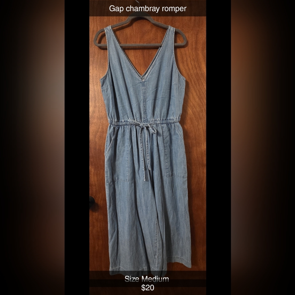 GAP Denim Blue Sleeveless Jumpsuit